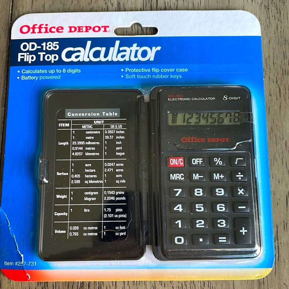 Office Depot OD-185 Flip Top Calculator